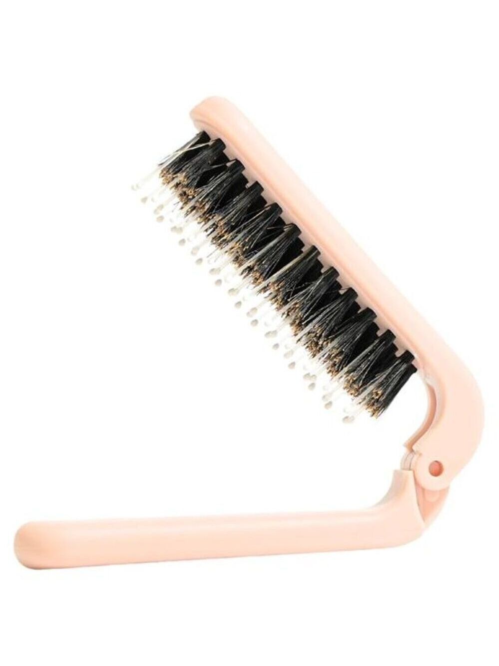 Mini Travel Hair Brush Folding Detangler Boar Bristles Portable Wet Dry Kids Wom